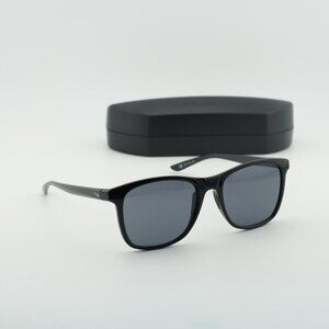 Nike EV1199 001 Unisex Sunglasses Black Square Frame, Grey Lenses